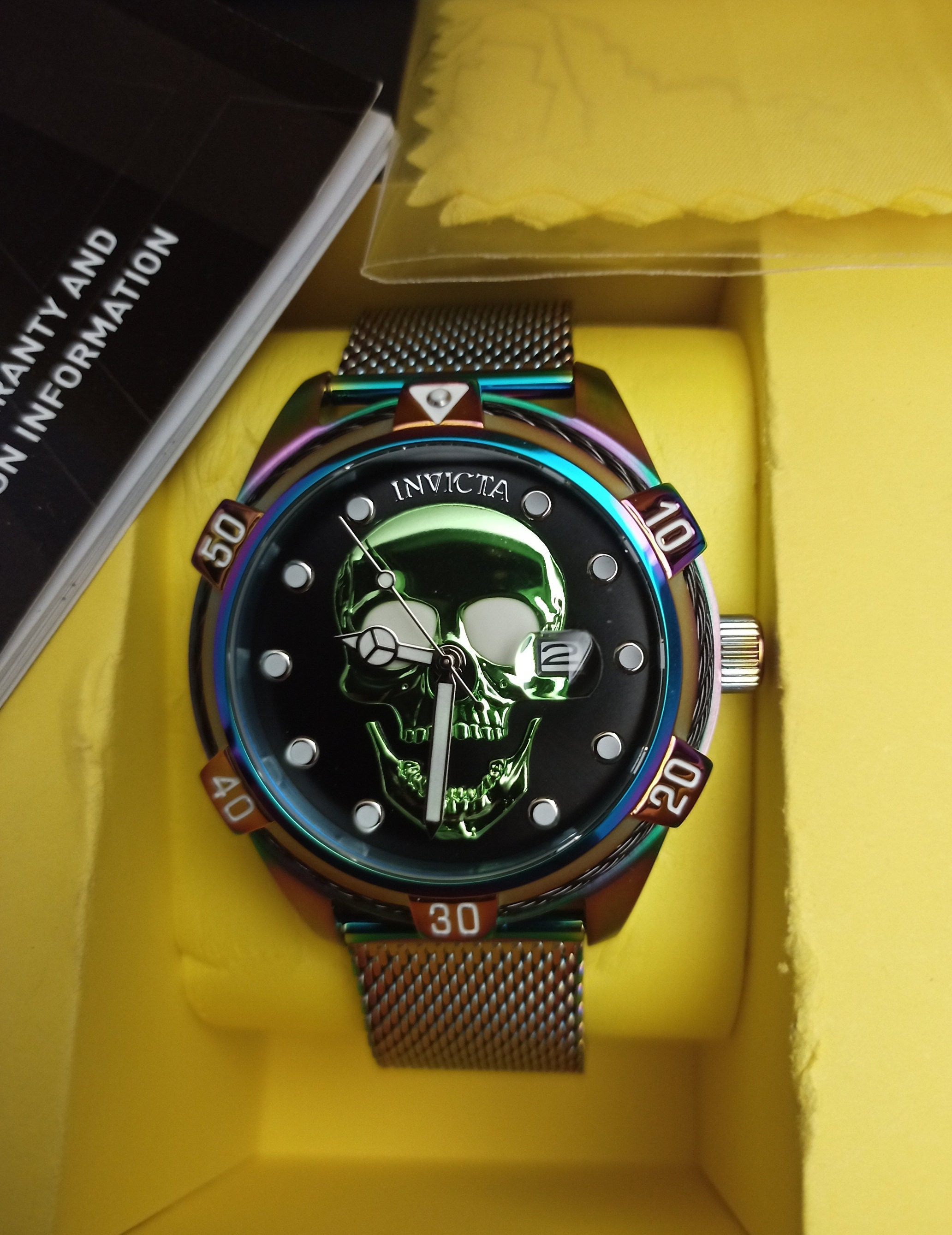 Iridescent Bolt 46mm Green Skull - Etsy