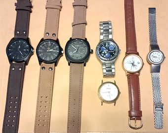 7 Watch Lot - AS IS - For Battery Replacement or Repair or Parts