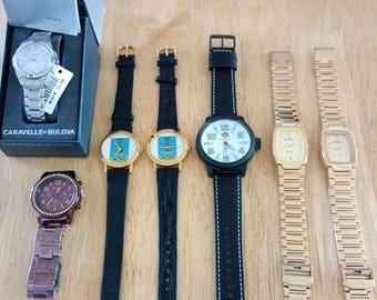 7 Watch Lot - AS IS - For Battery Replacement or Repair or Parts