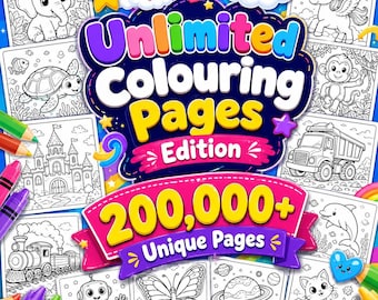 Über 200.000 Malvorlagen für Kinder und Erwachsene, druckbares Malbuch (PDF), zahlreiche Aktivitätsseiten, sofortiger digitaler Download