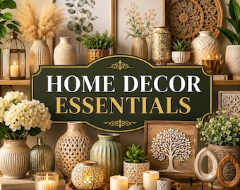Home Decor Essentials Big Bundle, STL Digitaler Download, Vase, Telefonhalter, Wandkunst, Kerzenhalter, Pflanzer, DIY Wohnkultur Dateien