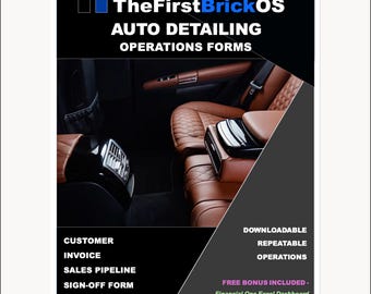 Formulários para operações de detalhamento automotivo