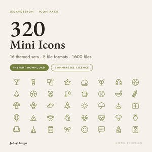 320 Icon Pack | Minimalist Line Icons Bundle for Canva, Cricut and Presentations | SVG and PNG Cut Files | Planner Icons | Commercial Use