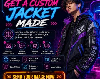 Custom Anime Cosplay Jacket, Handmade Movie Game Inspired Outfit, Made to Order