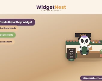 Panda Boba Tea Stream Widget, Animated Goal Tracker & Chat Command Overlay for StreamElements Twitch Kick Follower Subscriber Counter