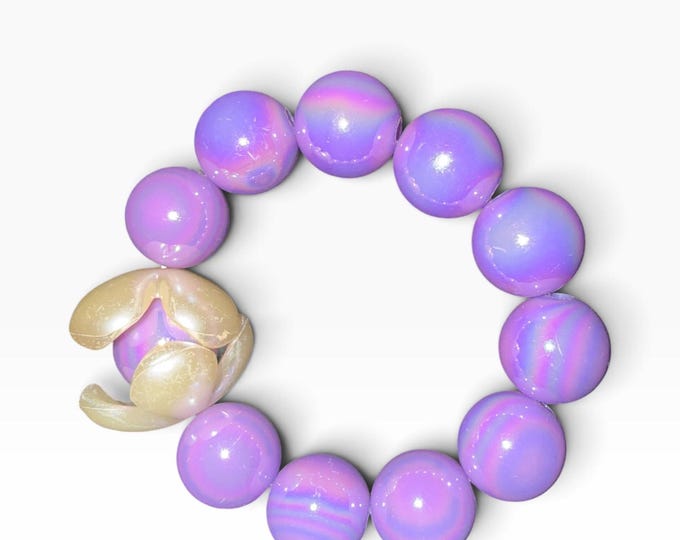 Purple Large Beaded Bracelet