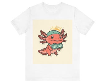 Axolotl Swim Club Vintage 70s T-Shirt, Retro Pool Badge Tee, Unisex Summer Aquatic Animal Lover Gift