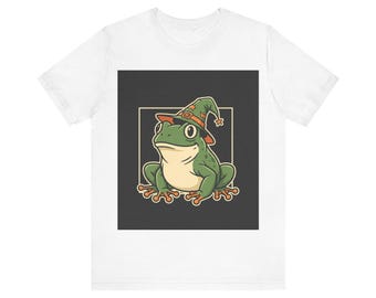 Retro Cartoon Wizard Frog T-Shirt, Magic Frog Shirt, Aesthetic Unisex Tee, Funny Amphibian Gift for Frog Lovers