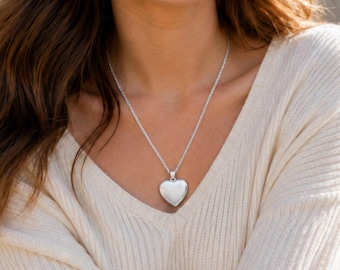 Large Heart Locket Sterling Silver. Silver Heart Locket 24 mm. Choose chain. More sizes Available. Photo Locket. R: 20