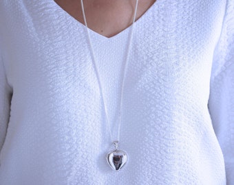 Large Heart Locket Sterling Silver. Silver Heart Locket 24 mm. Choose chain. More sizes Available. Large Photo Locket. 20