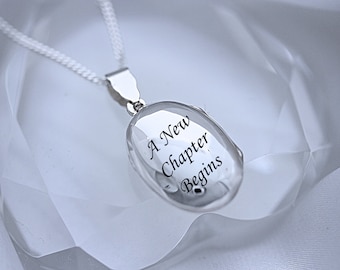 925 Sterling Silver Gold-tone Bride Groom Oval Locket Pendant