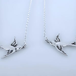 Gold Bird Necklace Sparrow Necklace Sterling Silver Flying Bird Option Gold or Silver Necklace. Divorce gift Cancer Free. Choose Bird