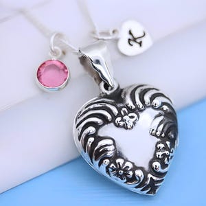 Médaillons Collier médaillon coeur massif en argent sterling 925 Médaillon photo à breloques personnalisées. Bijoux médaillon.
