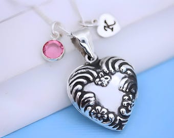 Lockets Solid 925 Sterling Heart Locket Necklace Photo locket Personalized Charms. Locket jewelry.