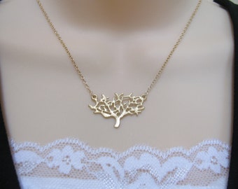 12 K Gold Tree of life Necklace Gold Family Tree Necklace. Gift Ideas for Mom.