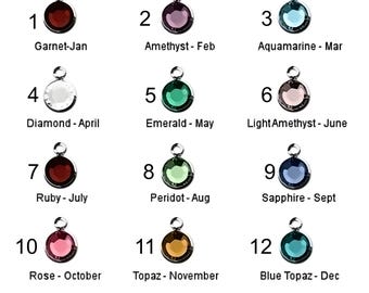 Add SILVER  Or GOLD Swarovski Birthstone . Second pic AB for April instead of clear crystal available.