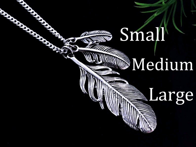 Sterling Silver Feather necklace high detail feather on Sterling Silver Italy Chain, Most popular Item for Feather image 8