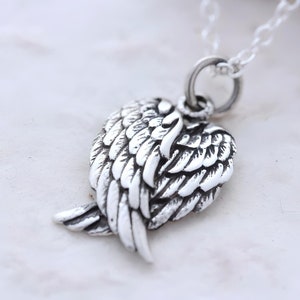 Angel Wing Necklace, Sterling Silver Angel Wing on sterling silver chain Choose your chain. Silver Wing Necklace. angel Wing Jewelry