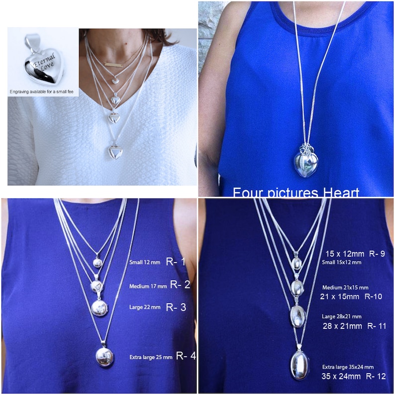 Locket Sterling Silver Locket Necklace Personalized With Etsy