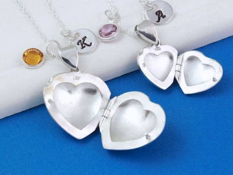 Sterling Silver Engraved Locket For Mother And Daughter Heart Locket Necklace Set. Lockets. Mothers Personalized Gift. 19 & 18. Choose chain image 3