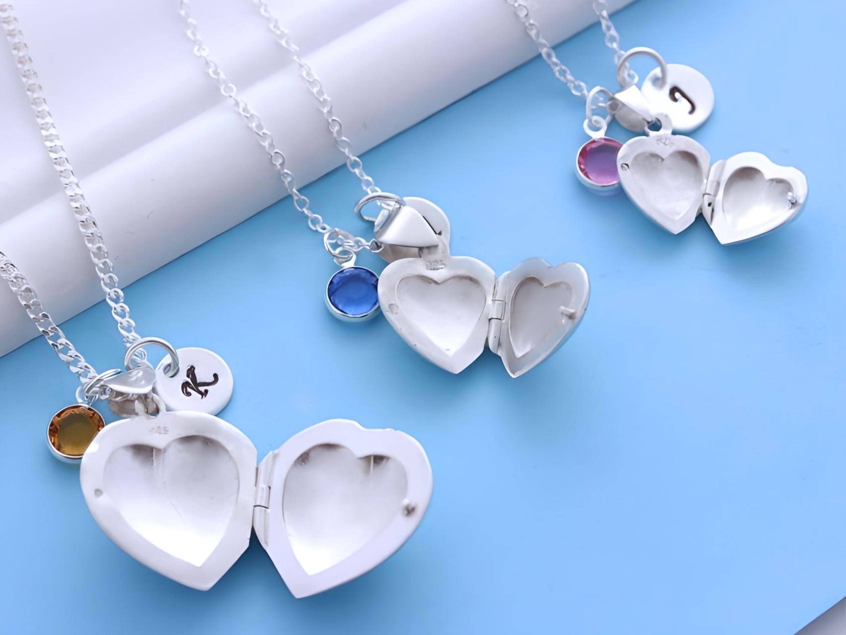 Angel Wing Locket, Solid Sterling Silver Heart Locket, Guardian Angel ...