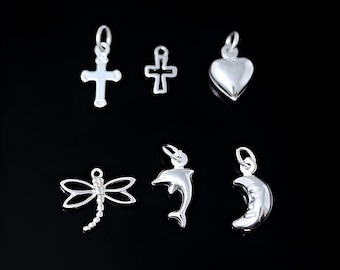 Add Sterling silver Charms 925 Solid Sterling Silver Small Charms Genuine  Sterling silver charm 58+ available... MORE +