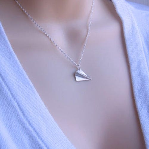 One Direction Silver Airplane Necklace Harry Styles Inspired Etsy