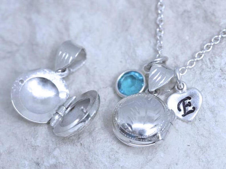 Solid Sterling Silver round Locket Necklace Small Locket small Lockets Necklace Girls locket necklace R-5 Child Locket- Child Girl