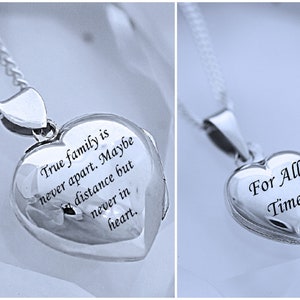 Sterling Silver Engraved Locket For Mother And Daughter Heart Locket Necklace Set. Lockets. Mothers Personalized Gift. 19 & 18. Choose chain image 9