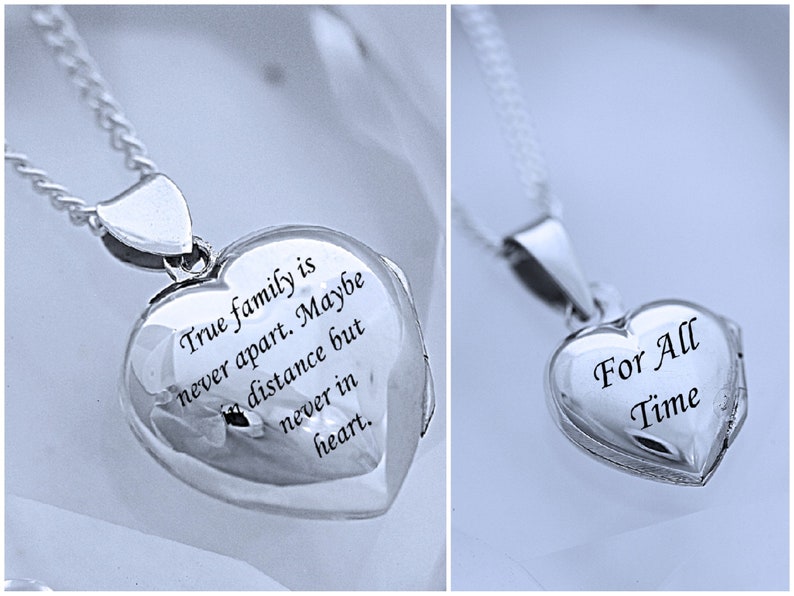 Sterling Silver Engraved Locket For Mother And Daughter Heart Locket Necklace Set. Lockets. Mothers Personalized Gift. 19 & 18. Choose chain image 9