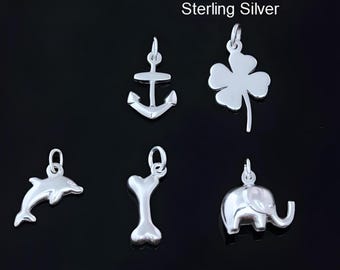 ADD a CHARM 925 Solid Sterling Silver Small Charms Genuine Sterling Silver Charms Sterling silver charm 58+ available... MORE +