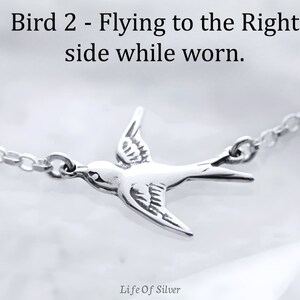 Flying Sparrow Necklace. Gorgeous Graduation Gift, Sterling silver Bird & Sterling silver Chain. Go Fetch Gift Silver Bird cage. image 6