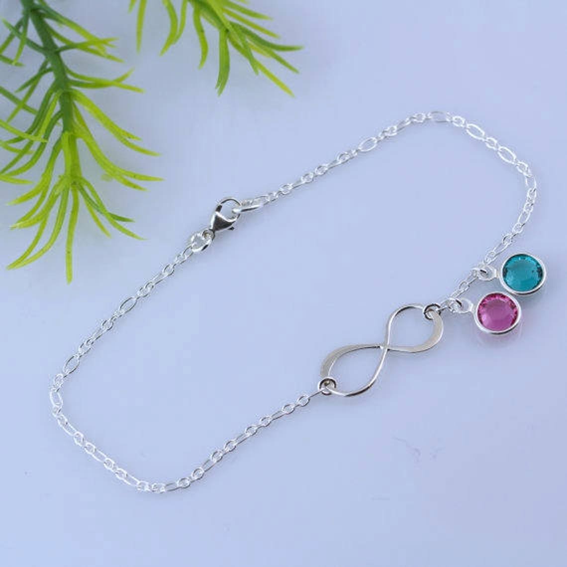 Sterling Silver Chain Hearts Bracelet Infinity Bracelet Etsy