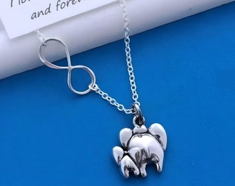 Mother Daughter Necklace, Choose sterling silver or Tibetan Elephant. Elephant necklace. Chain Sterling Silver