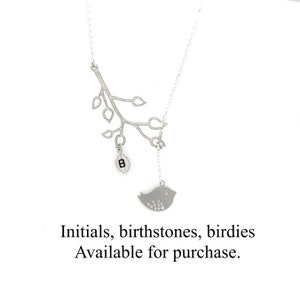 Lariat Bird Necklace. Branch Necklace Bird Lariat. Select bird Silver OR Gold. image 5