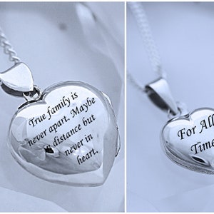 Sterling Silver Engraved Locket For Mother And Daughter Heart Locket Necklace Set. Lockets. Mothers Personalized Gift. 19 & 18. Choose chain image 1