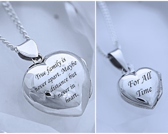 Sterling Silver Engraved Locket For Mother And Daughter Heart Locket Necklace Set. Lockets. Mothers Personalized Gift. 19 & 18. Choose chain