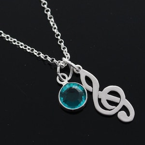 Musical Note Necklace- Personalized Treble Clef Necklace - Treble Clef Jewelry -Treble clef Pendant on sterling silver chain