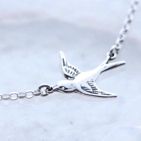 Silver Bird Necklace - Etsy