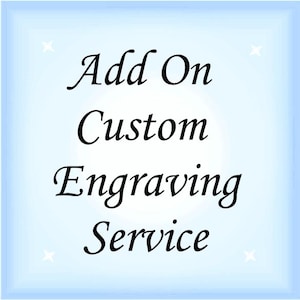 Para artículos seleccionados, se aplica un cargo adicional por grabado láser. Por favor, contácteme antes de contratar el servicio de grabado. Joyería grabada.