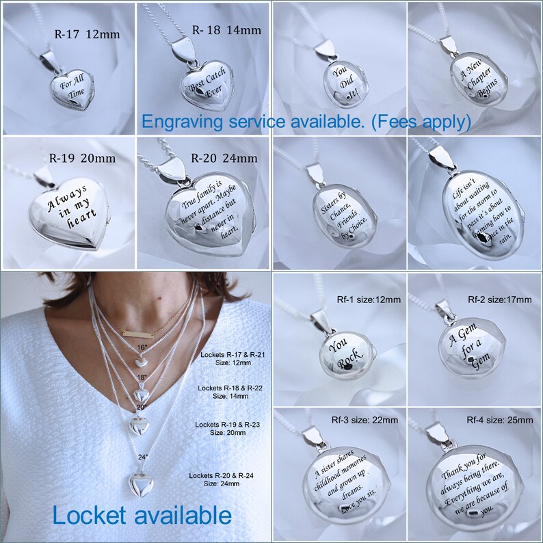 Lockets, Solid 925 Sterling Heart Locket Necklace, Personalized with 2 charms . Photo locket, Locket jewelry. USF image 9