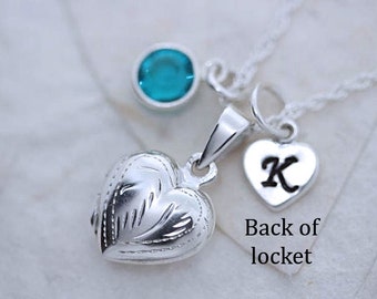 Heart locket. Medium Heart Lockets- customized Charms with locket. Solid sterling Silver Locket Necklace -Photo Locket- R-22