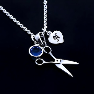 Sterling Silver Scissors Necklace. Personalized  Silver Pair of scissors Charm, stylist Necklace, stylist. Stylist hair gift. Choose chain