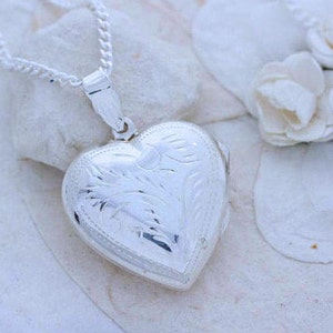 Large Heart Locket, Sterling Silver Locket Necklace - Extra Large Heart locket. - Lockets Jewelry- 2 Photo lockets Necklace. Mony-Art R- 24
