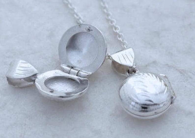 Solid Sterling Silver round Locket Necklace Small Locket small Lockets Necklace Girls locket necklace R-5 Child Locket- Child Girl