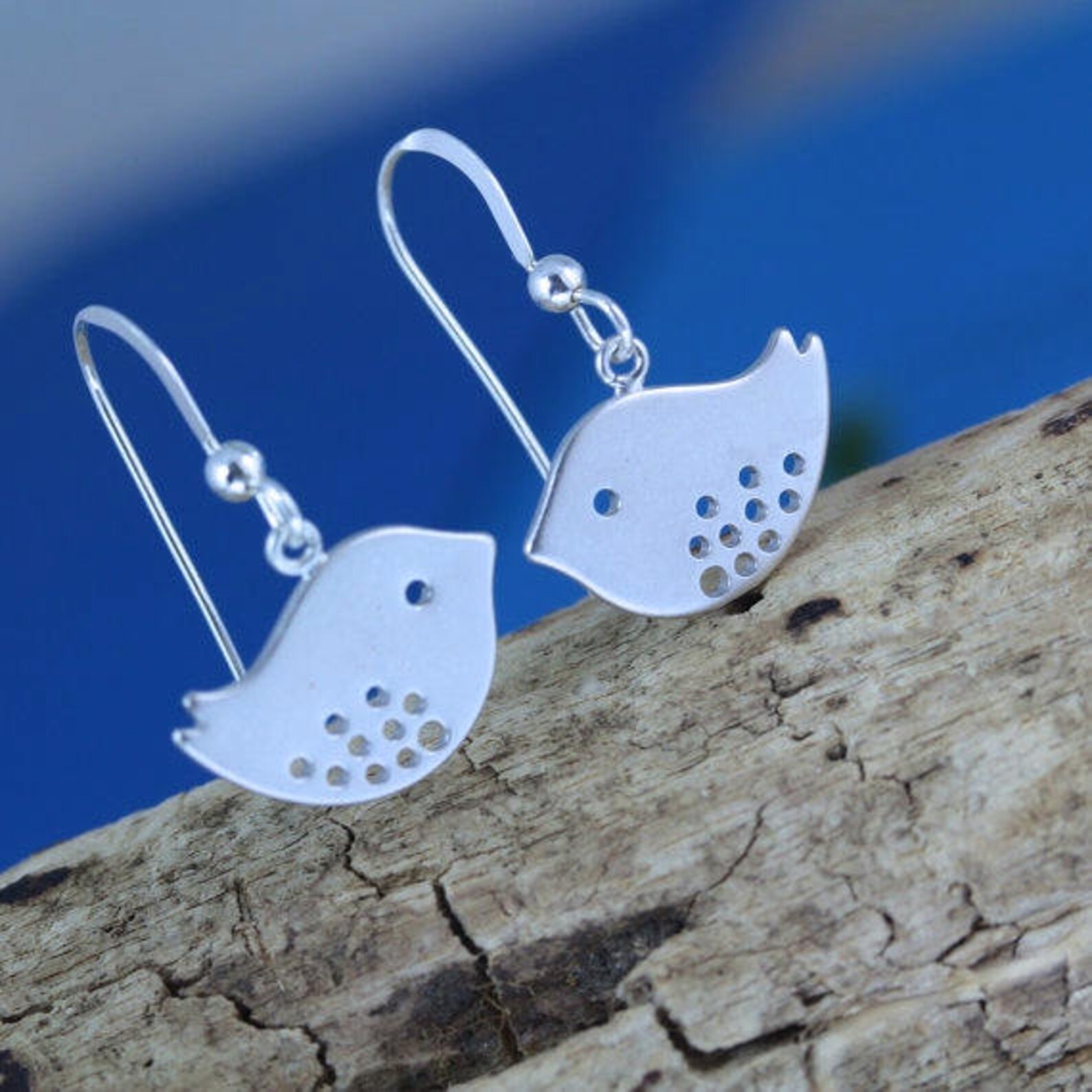 Bird Earrings . Sterling Silver Bird Earrings Dangle Etsy