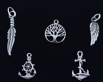 ADD a CHARM 925 Solid Sterling Silver Small Charms Genuine Sterling Silver Charms Sterling silver charm 58+ available... MORE +