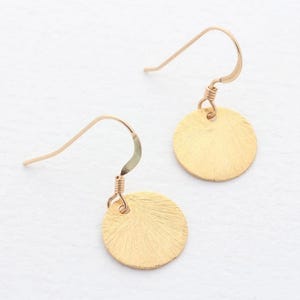 Coin earrings. Gold Coin Earrings. Sterling silver Disc earrings Earrings. Hinge Back Gold over sterling silver Disc earrings