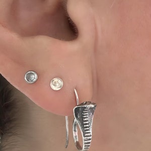 Silver King Cobra Snake earrings, 925 Sterling Silver Serpent Earrings. Sterling Silver Snake Earrings image 7