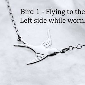 Flying Sparrow Necklace. Gorgeous Graduation Gift, Sterling silver Bird & Sterling silver Chain. Go Fetch Gift Silver Bird cage. image 5